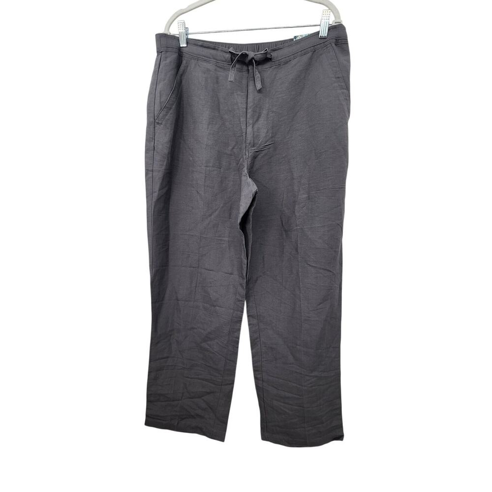 New NWT Cubavera‎ Grey Linen Cotton Blend Pants Large